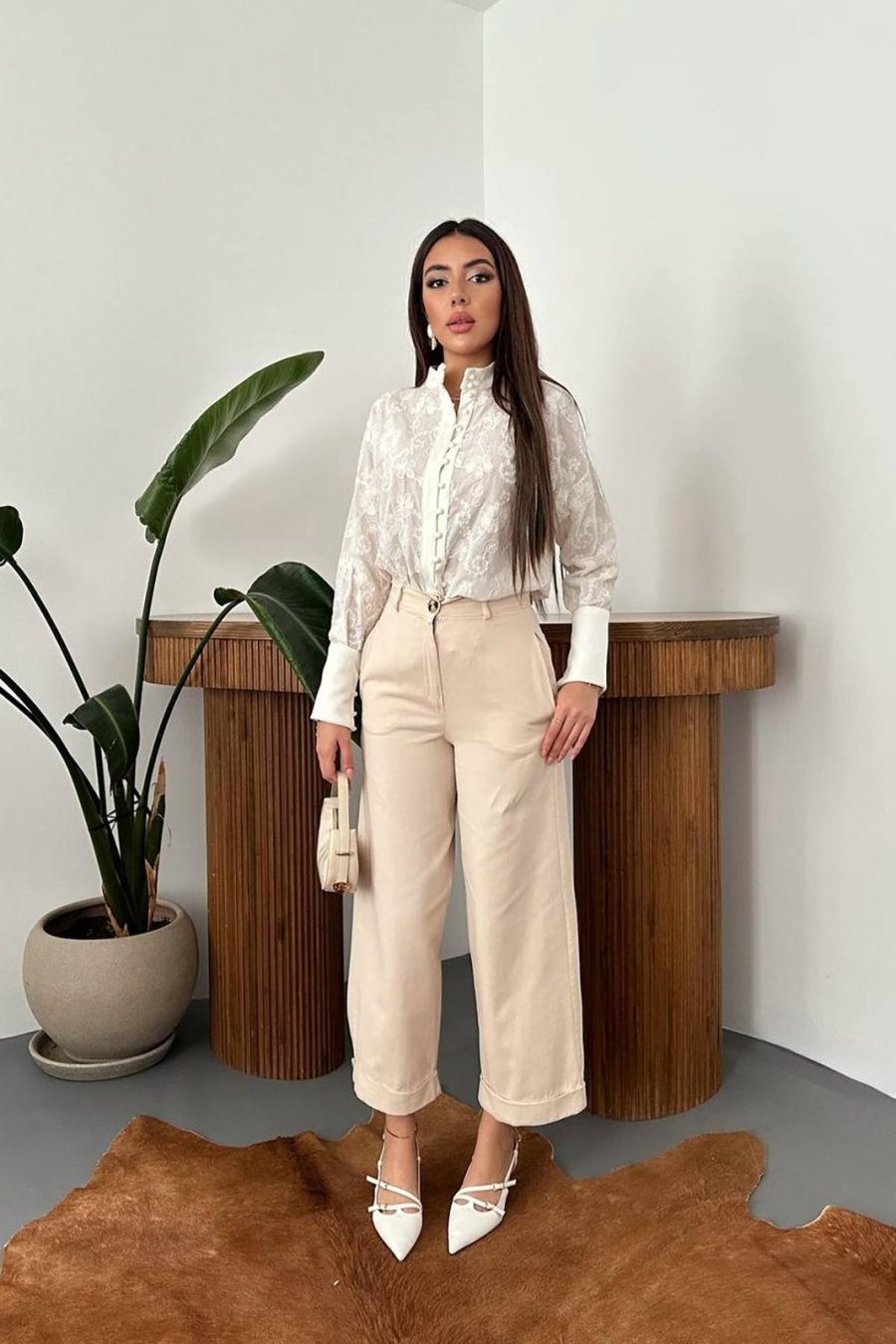 Bej Gabardin Pantolon - Yeni Sezon