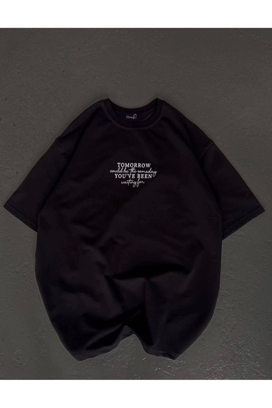 Kadın Baskılı T-Shirt Kısa Kol Bisiklet Yaka Oversize Rahat Kalıp Günlük Tişört - Siyah