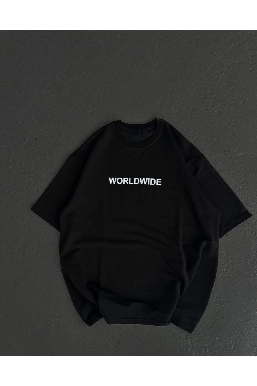 Kadın Baskılı T-Shirt Kısa Kol Bisiklet Yaka Oversize Rahat Kalıp Günlük Tişört - Siyah