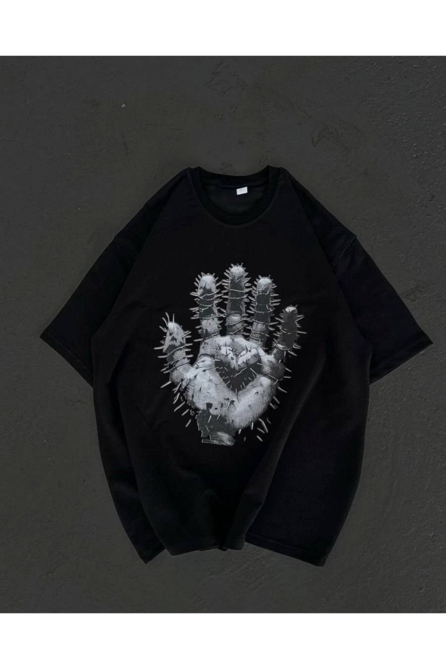 Kadın Baskılı T-Shirt Kısa Kol Bisiklet Yaka Regular Fit Rahat Kalıp Günlük Tişört - Siyah